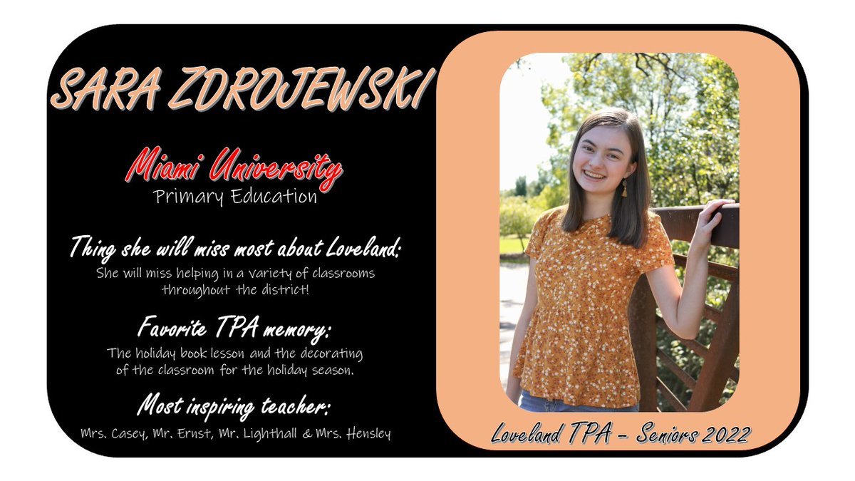 TPALoveland's tweet photo. TPA Senior Spotlight: Sara Zdrojewski https://t.co/BkXEAwOw5t