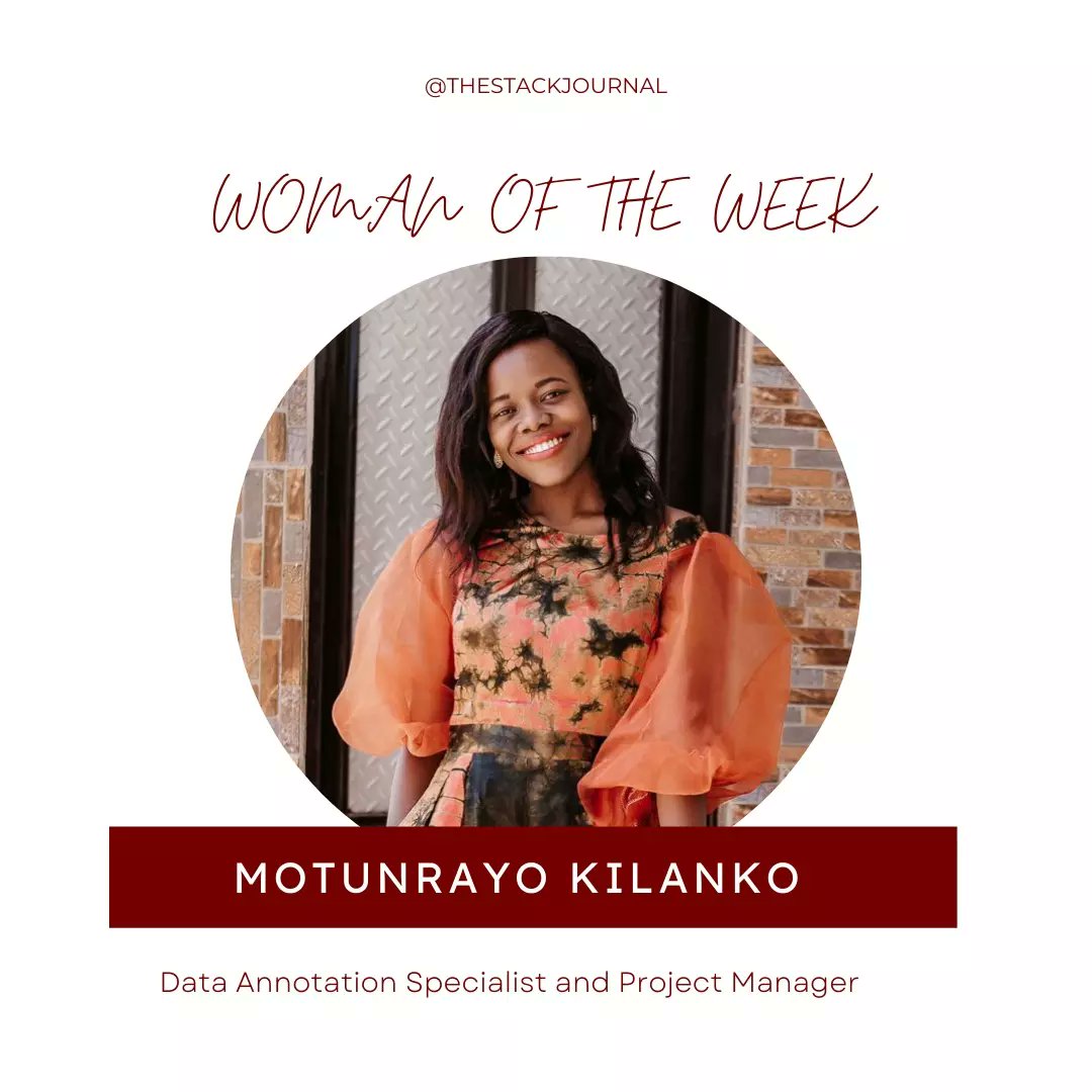 TheStackJournal's tweet photo. Here at #thestackjournal we are always excited to see women who are creating a safe space for more women in tech👩‍💻

Motunrayo Kilanko @mokilanko is one of such women and we're really proud of her work.

Swipe to find out more about Motunrayo and her work ✨✨ https://t.co/o5fLcocRim