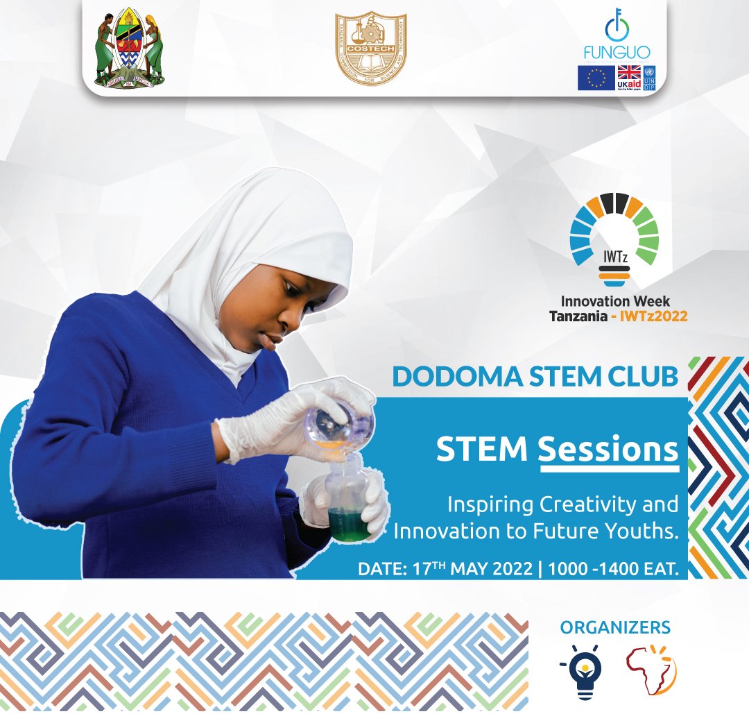 To inspire kids/youth to become creative and innovative, we are glad to partner with <a href="/katubuka_tz/">Katubuka Community Consult</a> to conduct STEM sessions during #IWTz2022 Dodoma Edition.
<a href="/undptz/">UNDP Tanzania</a> <a href="/costechTANZANIA/">COSTECH</a> <a href="/Funguo_Tz/">Funguo Tanzania</a>
