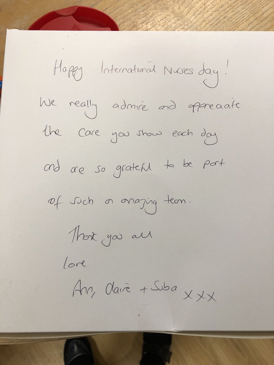 j00ls19's tweet photo. #HappyInternationalNursesDay gifts from our lovely consultants, Physio’s and OTs. @Ward19STFT @ZoePotter22 @suba_thiru @LmbClaire thank you so much it’s a pleasure to come to work with you all 💙x https://t.co/QUjrbdDKWg