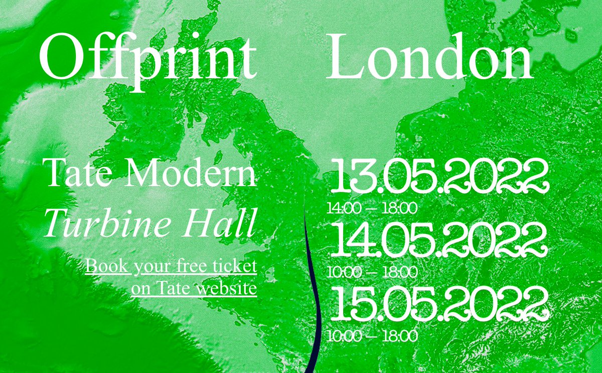 BooksWork's tweet photo. #BookWorksRecommends experimental arts publishing fair Offprint London in the @Tate Modern Turbine Hall this weekend 13-15 May 2022.
Sat 14 @ 2.30pm Phyllis Christopher will be speaking about #DarkRoom + signing copies afterwards on the Book Works stall
https://t.co/SQGOVB3QMe https://t.co/AKgOrezLeu