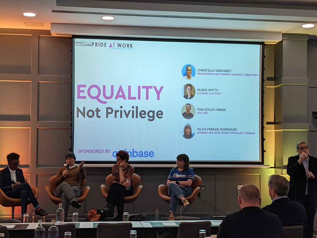 RainbowMileDub's tweet photo. Equality Not Privilege talk at @DublinPride #PrideAtWork & Recruitment Conference with @ailbhes @XTinaKolos @coinbase #ShareWithPride #RainbowMile #PrideAtWork22 #DublinPride @LordMayorDublin @DublinTown @eddiemcguinness @VanessaOConnel9 https://t.co/0ZgBKtDbEw