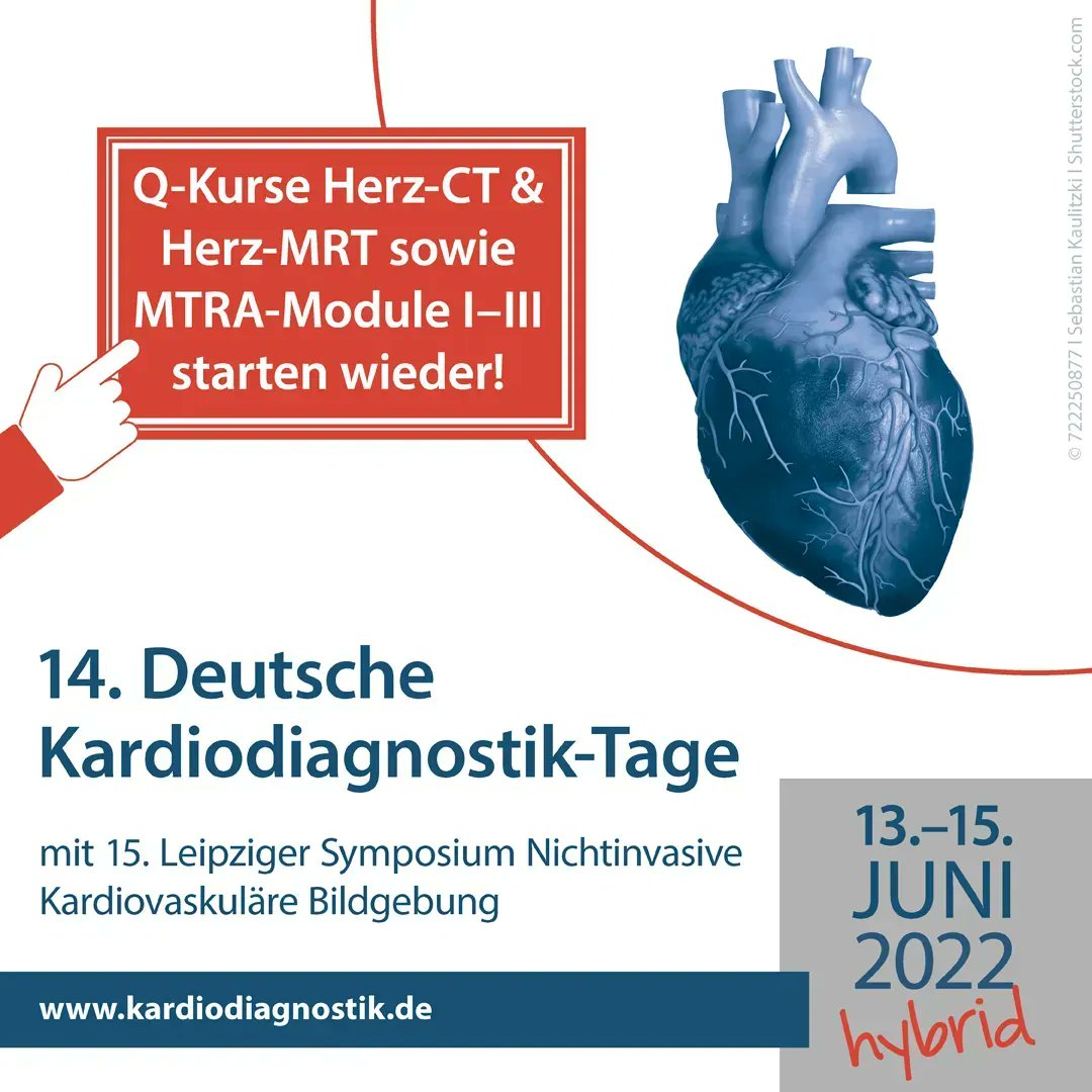 Die Q-Kurse #Herz-CT &amp; Herz-MRT sowie #MTRA-Module I-III im Rahmen der 14. DKDT 2022 mit 15. Leipziger Symposium Nichtinvasive Kardiovaskuläre #Bildgebung starten wieder! Alle Informationen zur Session sowie die Sprecherinnen &amp; Sprecher finden Sie hier: buff.ly/3FBscmi