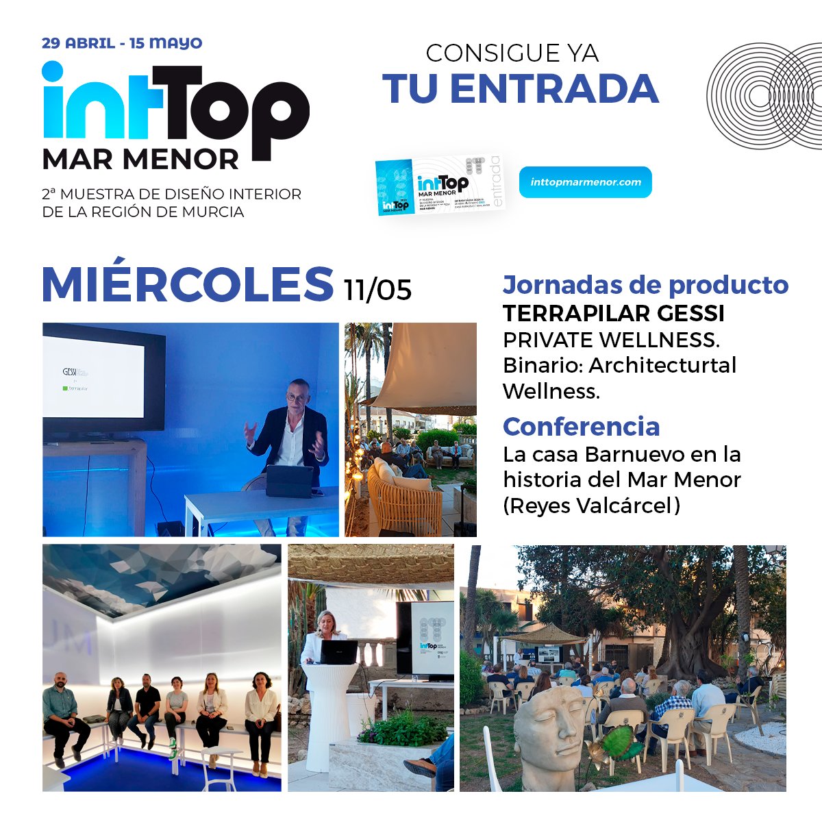 inttopcodid's tweet photo. 🔹La tarde de ayer fue muy completa.
A las 17:00h. asistimos a una maravillosa jornada de #Terrapilar y #Gessi en su #JornadaDeProducto: “Private Wellness. Binario: Architectural Wellness”.
Luego, Reyes Valcárcel nos deleitó con la “La casa Barnuevo en la historia del Mar Menor”. https://t.co/TEpoS5Znbx