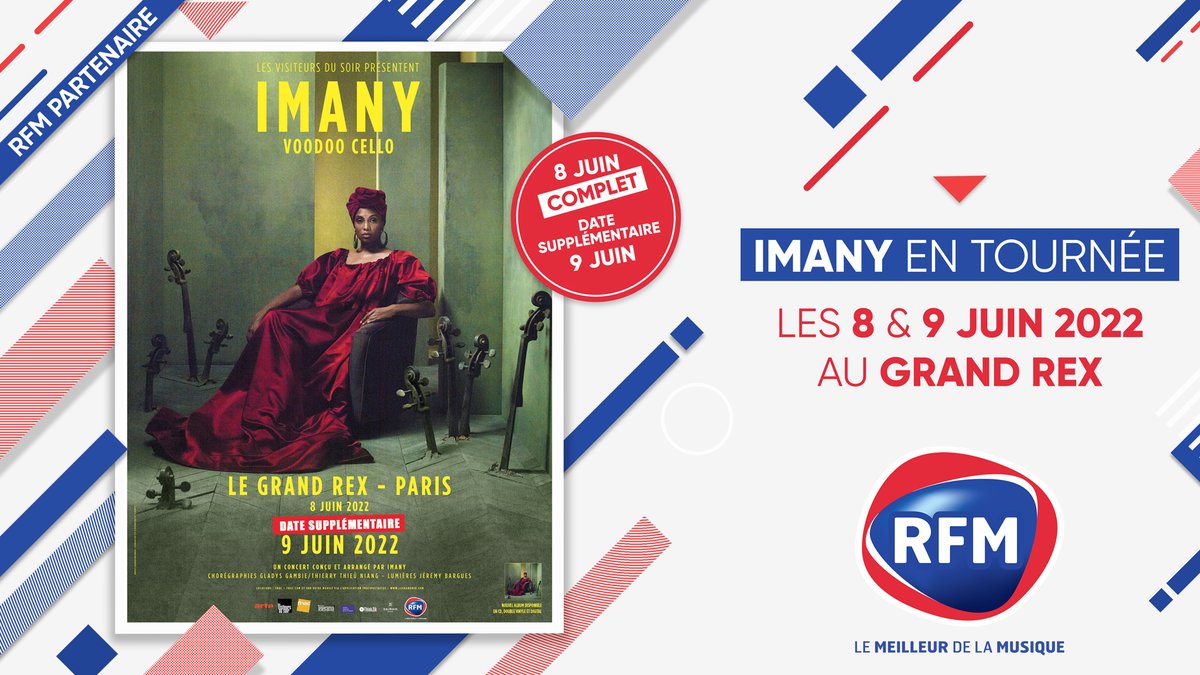 RFMFrance's tweet photo. 🔥 Actuellement en tournée en France avec #RFM, @Imanyofficiel a ajouté une date supplémentaire à @LeGrandRex le 9 juin 2022 !!
🎫 Il est encore temps d'acheter vos places pour vibrer au son de #VoodooCello !! https://t.co/YRGSyONczs