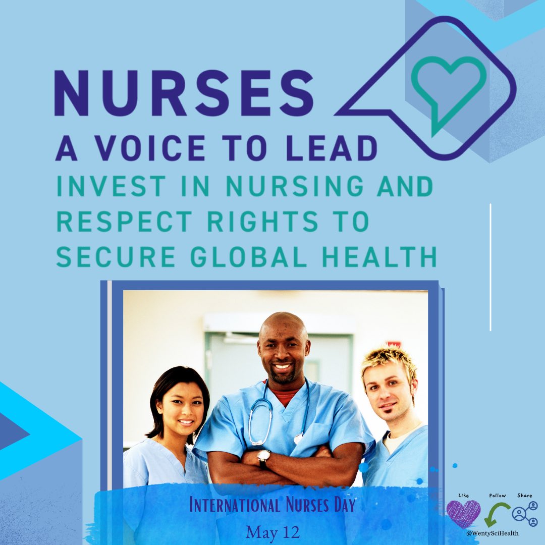 Happy International Nurses Day! This year's theme centers around focusing on the need to protect, support and invest in the nursing profession to strengthen health systems around the world. 
#IND2022 #Nurses2022 #VoiceToLead #WentySciHealth #huganurse