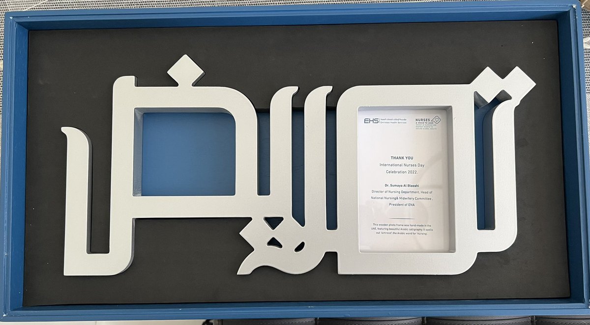 JollyPeter4's tweet photo. Honored to receive this recognition on International Nurses Day from Emirates Health Service as we work hand in hand towards UAE Nursing Strategy of building capacity of specialist nurses in UAE. #MBRU #MBRUNursing https://t.co/3KEFA1Fjng
