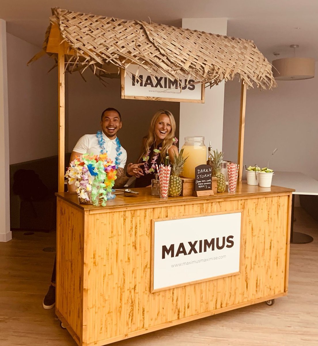 QuirkyGroup's tweet photo. Our Medium Tiki Bar was out last week spreading tropical vibes at a media company in London! It’s a fun, great looking and highly functional bar, making life a beach for the bartenders.#summervibes #tropicalevents https://t.co/utEQXMOgzx