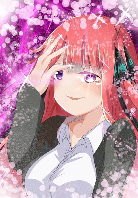 ダンベルマンさんがTwitterに投稿した中野二乃(五等分の花嫁)のイラスト。