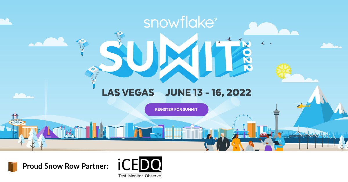 iceDQAI's tweet photo. We are excited to be a part of #SnowflakeSummit 2022 in Las Vegas from June 13-16. Come visit our Booth #1109a and talk to our experts to know how organizations are testing their Snowflake Data Migration with #iCEDQ.
 
#DataOpsAutomation #SnowflakeMigration https://t.co/cUb08SAzdd