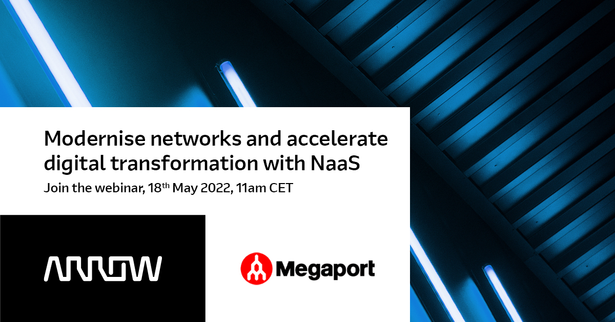 ArrowDataCenter's tweet photo. Looking to broaden your solution portfolio &amp; drive monthly recurring revenue? Find out how with Megaport's #NaaS platform and Arrow's support services. Join the webinar, 18th May 2022. https://t.co/cjq78ncSVX @megaportnetwork #connectivitysimplified #digitaltransformation #cloud https://t.co/unQgFrGEFH