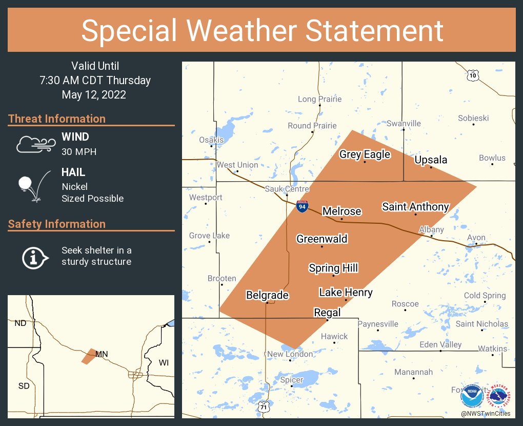 NWS Twin Cities on Twitter "A special weather statement has been