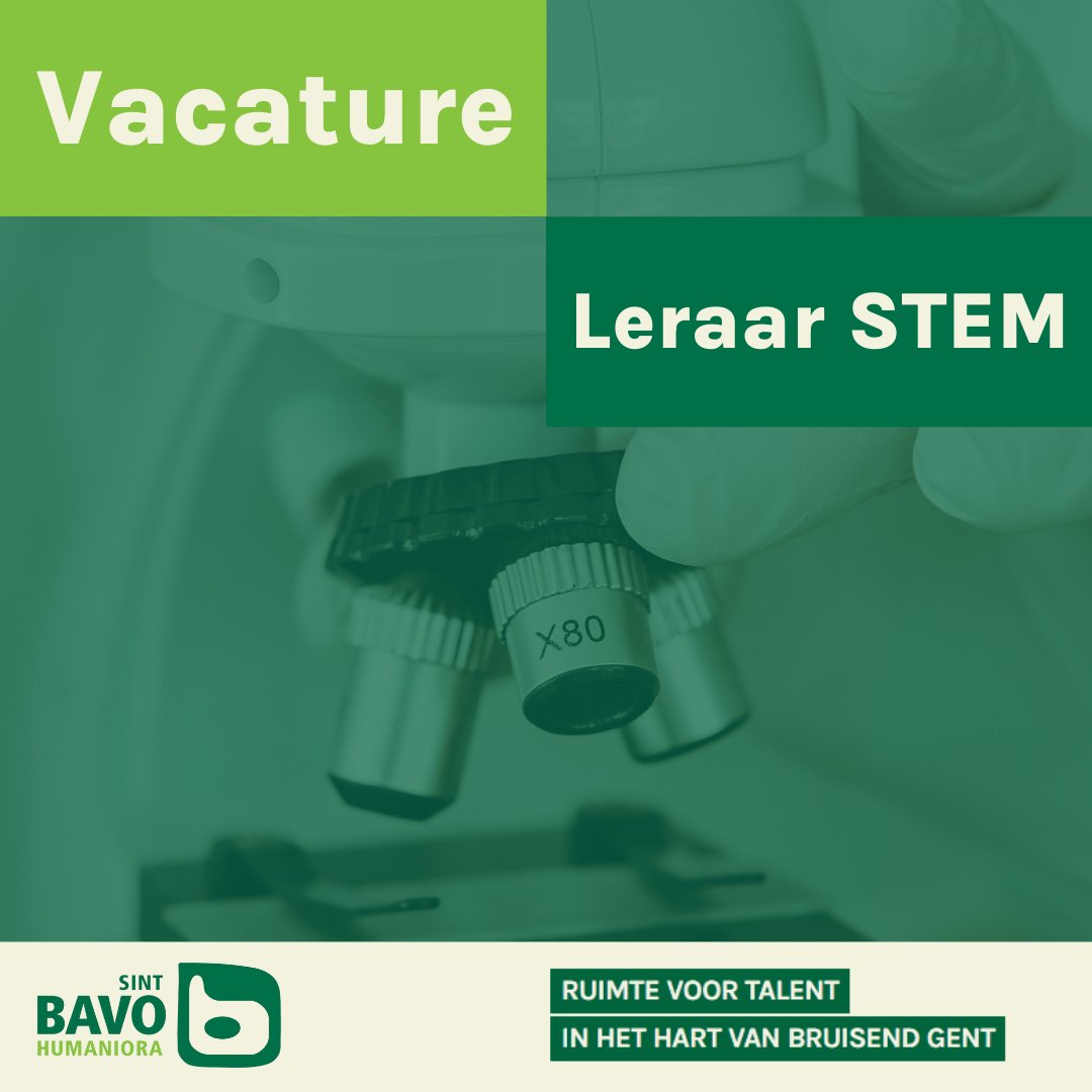 Sint-Bavo is op zoek naar een leraar STEM in de eerste graad voor het schooljaar 2022-2023.
Meer info via vdab.be/vindeenjob/vac…