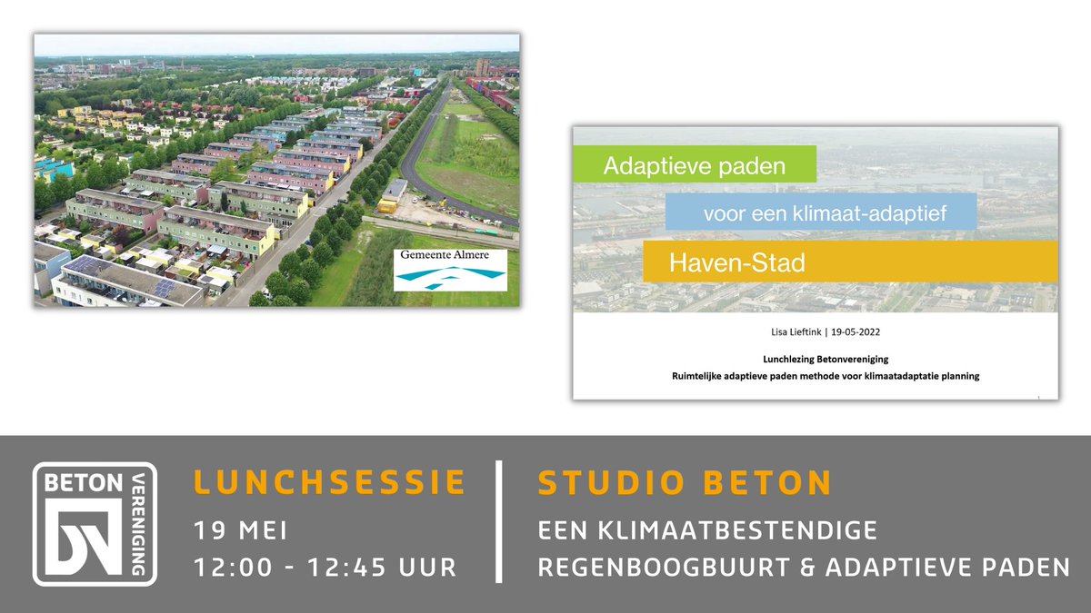 📽️🌍♻️ MEIMAAND = #KLIMAATADAPTATIE MAAND! Hoe bouw je #klimaatbestendig en wat is de Adaptieve Paden Methode? Kijk mee naar Studio Beton op 🗓️19 mei! Meer info👉 betonvereniging.nl/agenda-seminar…

#bouw #concrete #sustainability #duurzaamheid #beton