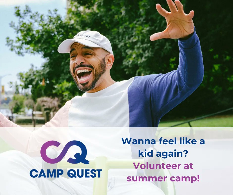 CampQuest's tweet photo. You're never too old for a great summer camp experience! Volunteers are needed! Check out our volunteer page to find an opportunity near you. https://t.co/c0yq9S6beL #BringWhoYouAre #BeComeWhoYouAre #YourValues #SummerCamp #Volunteer #CampQuest https://t.co/xTDMOx8Vt4