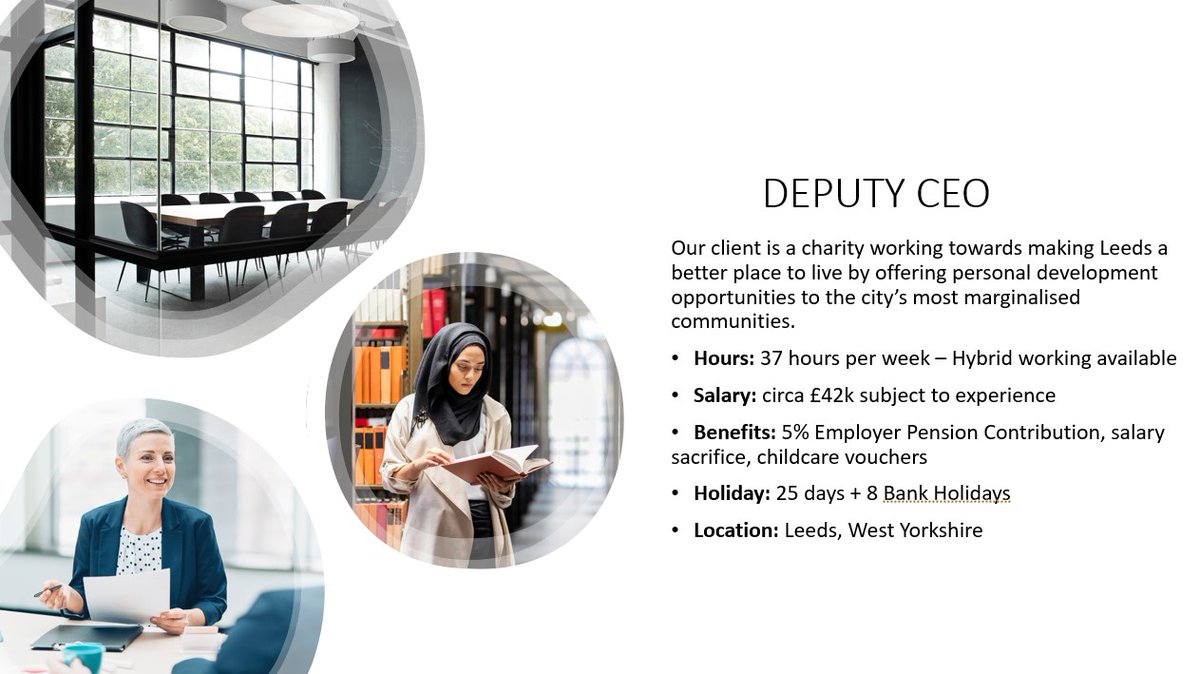 ALLRecruitment2's tweet photo. NEW ROLE: DEPUTY CEO

Such an exciting new role as deputy CEO for a brilliant charity in Leeds. If you are looking for a new role within the charity sector, we want to hear from you! 

Send your CV to sales@all-recruitment.co.uk 📧 https://t.co/Ukqrcgr97P