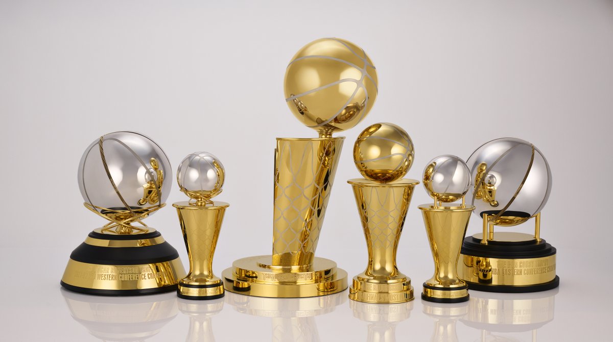 The NBA today unveiled a lineup of reimagined trophies for the NBA postseason, including an evolution of the Larry O’Brien Trophy, awarded annually to the NBA champions.

Learn More: app.link.nba.com/e/postseasontr…
