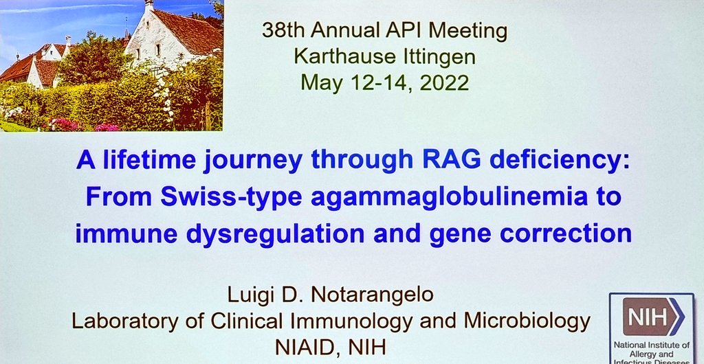 kinderimmu's tweet photo. Unsere Jahrestagung #API Meeting zum Gedenken an Prof. Walter Hitzig in #Ittingen, CH, hat begonnen! Großartiger Aufschlag von Louigi #Notarangelo
https://t.co/0Kjy3yxmW4 #Kinderimmunologie #38thAPI https://t.co/V7NiLPMZw1