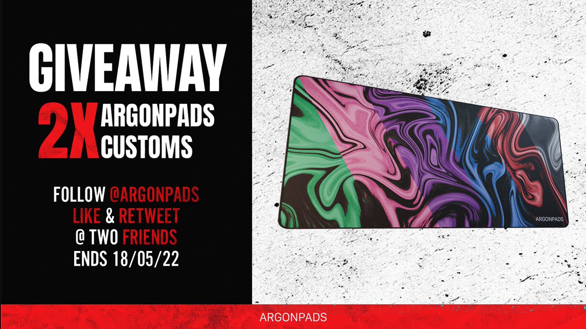 GIVEAWAY TIME 🥳

we are giving away 2x argonpads customs! 

- follow <a href="/argonpads/">argonpads</a>
- like &amp; retweet
- @ two friends

good luck!