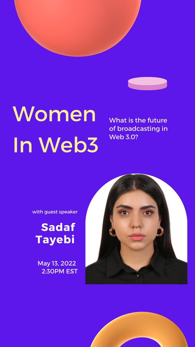 Web 3 and NFTs 4 Newbies (@nfts4newbies) on Twitter photo Hey y'all! We have another free Zoom call this Friday, May 13 2:30PM EST! This week we are joined by Sadaf Tayebi, to talk about the future of broadcasting in Web3! You can send us an email at heather@nfts4newbies.com if interested!
Hope to see y'all there! Hey y'all! We have another free Zoom call this Friday, May 13 2:30PM EST! This week we are joined by Sadaf Tayebi, to talk about the future of broadcasting in Web3! You can send us an email at heather@nfts4newbies.com if interested!
Hope to see y'all there!