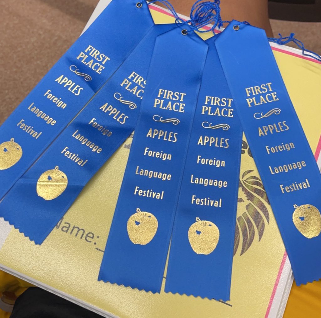 ishbpyn's tweet photo. These came in the other day from @IUPedu, from the returned annual APPLES Language Festival that was held on April 2nd. I won first place in 5 academic categories within Spanish 6 as a junior. Greensburg Salem students at all levels were able to earn a combined 80+ awards. https://t.co/dLO9HTh5uD