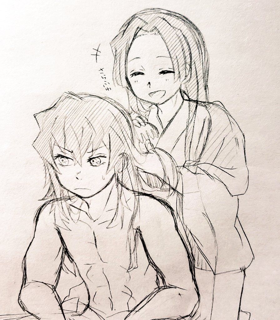 長髪柱IFだって～～～～～!!?
短髪伊好きなのでこれしかなかった落書き再掲伊アオ 
