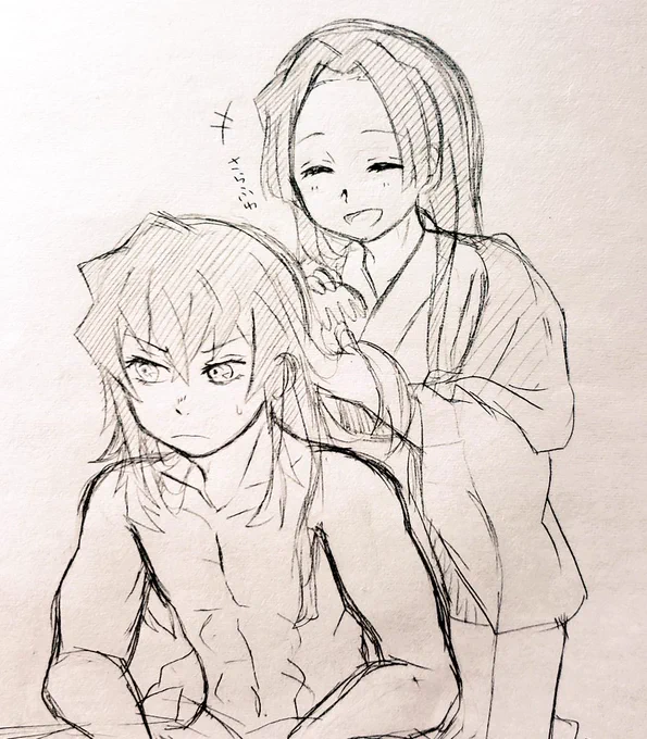 長髪柱IFだって～～～～～!!?
短髪伊好きなのでこれしかなかった落書き再掲伊アオ 