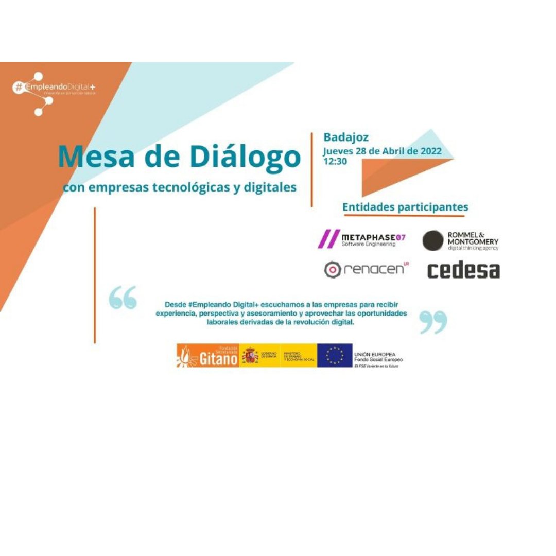 gitanos_org_ext's tweet photo. Desde #FsgBadajoz y #FsgMerida damos las gracias a #CEDESA, #RENACEN, #METAPHASE07 Y ROMMEL & MONTGOMERY #Go&Mo por participar en las pasadas mesas de Dialogo celebradas en Badajoz. https://t.co/FmM0t9Yb9q