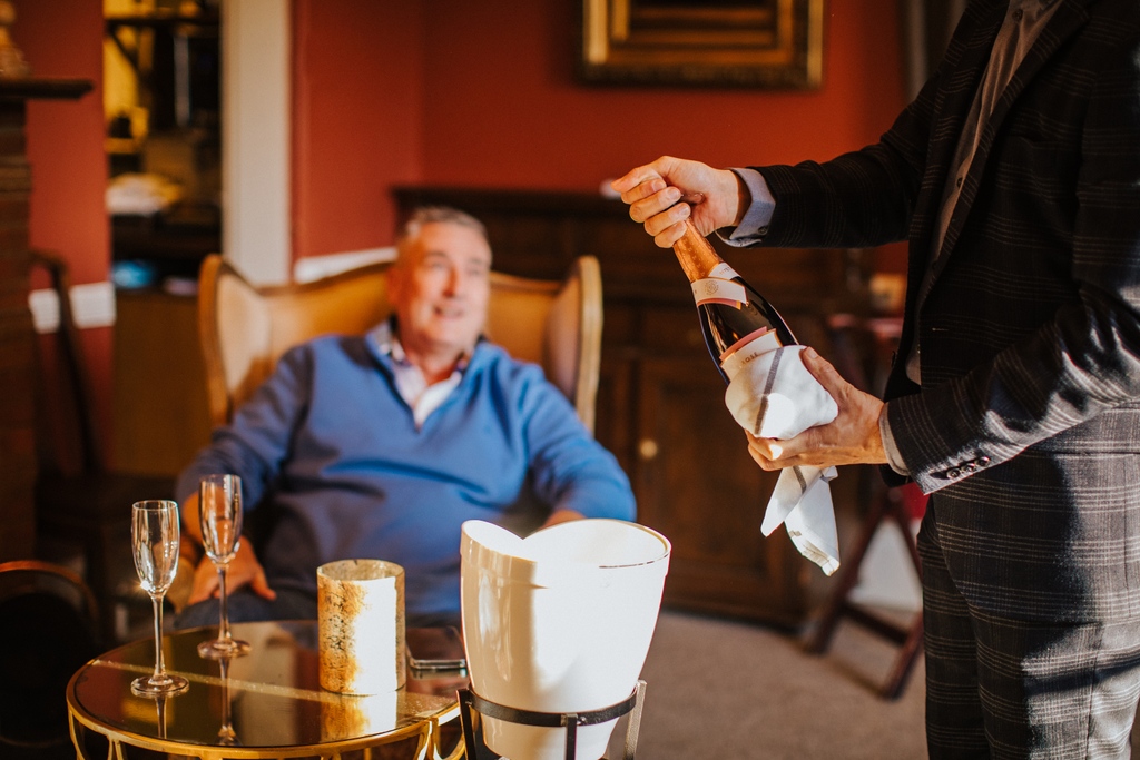 Family celebrations here at The Farmhouse. Popping some Nyetimber in the lounge before lunch.