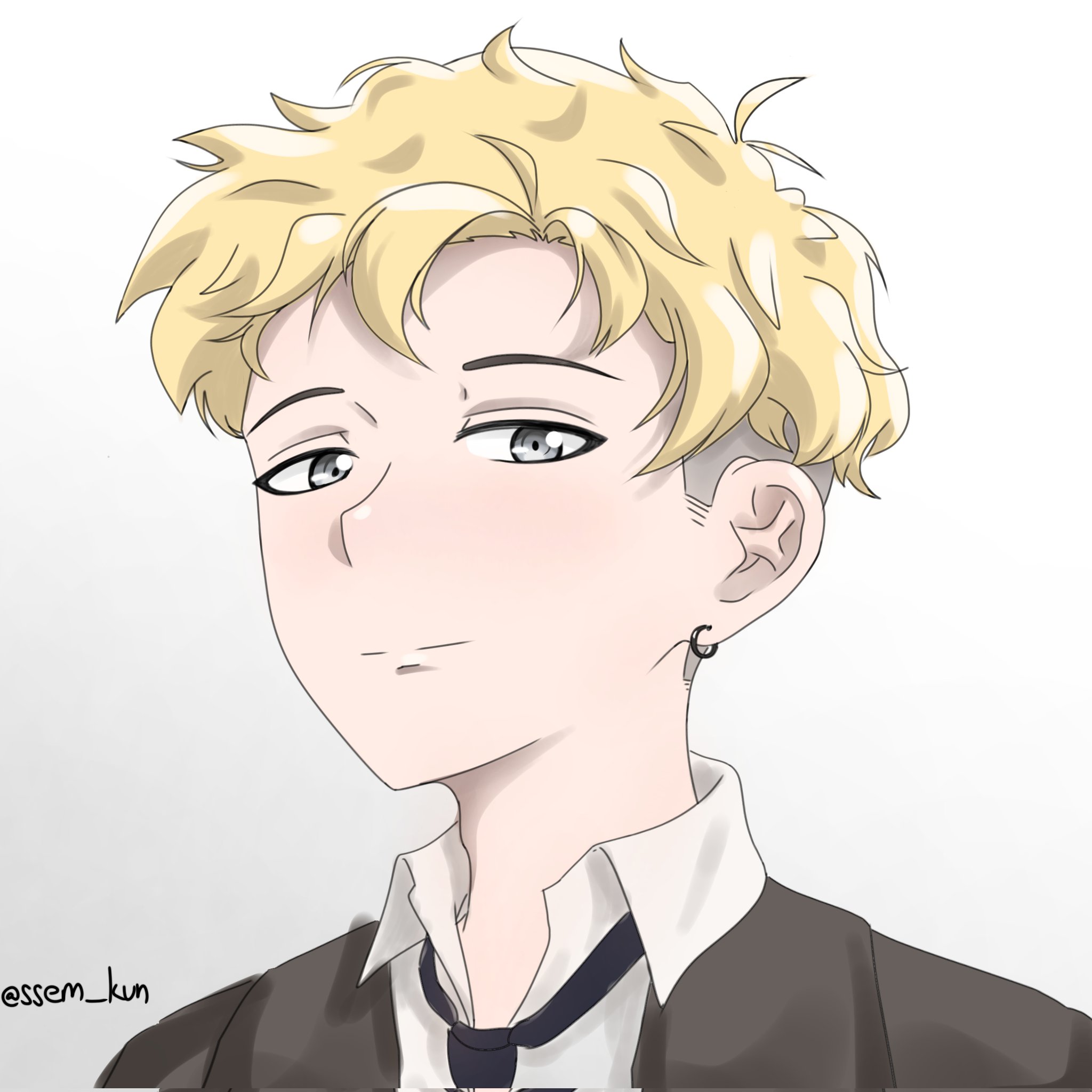 Anime boy with curly hair 34 angel drawing by MarianaMartins20 on  DeviantArt