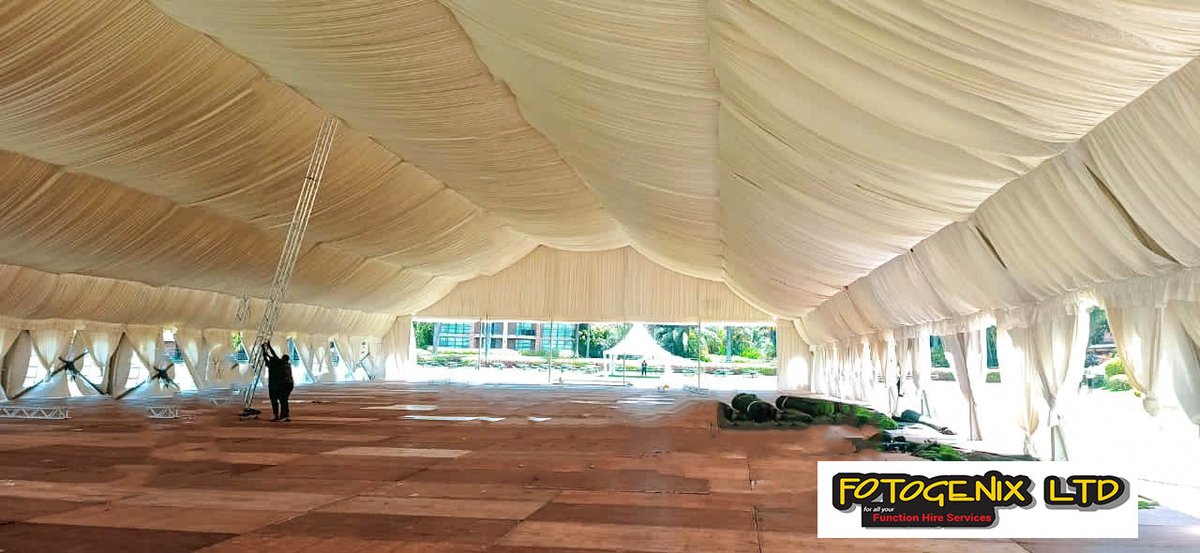 Fotogenix_UG's tweet image. This is what draping in a Multiflex 30x60M tent would look like just before tent decorators do their magic.
We love it! #choosefotogenix #functionhireservices
