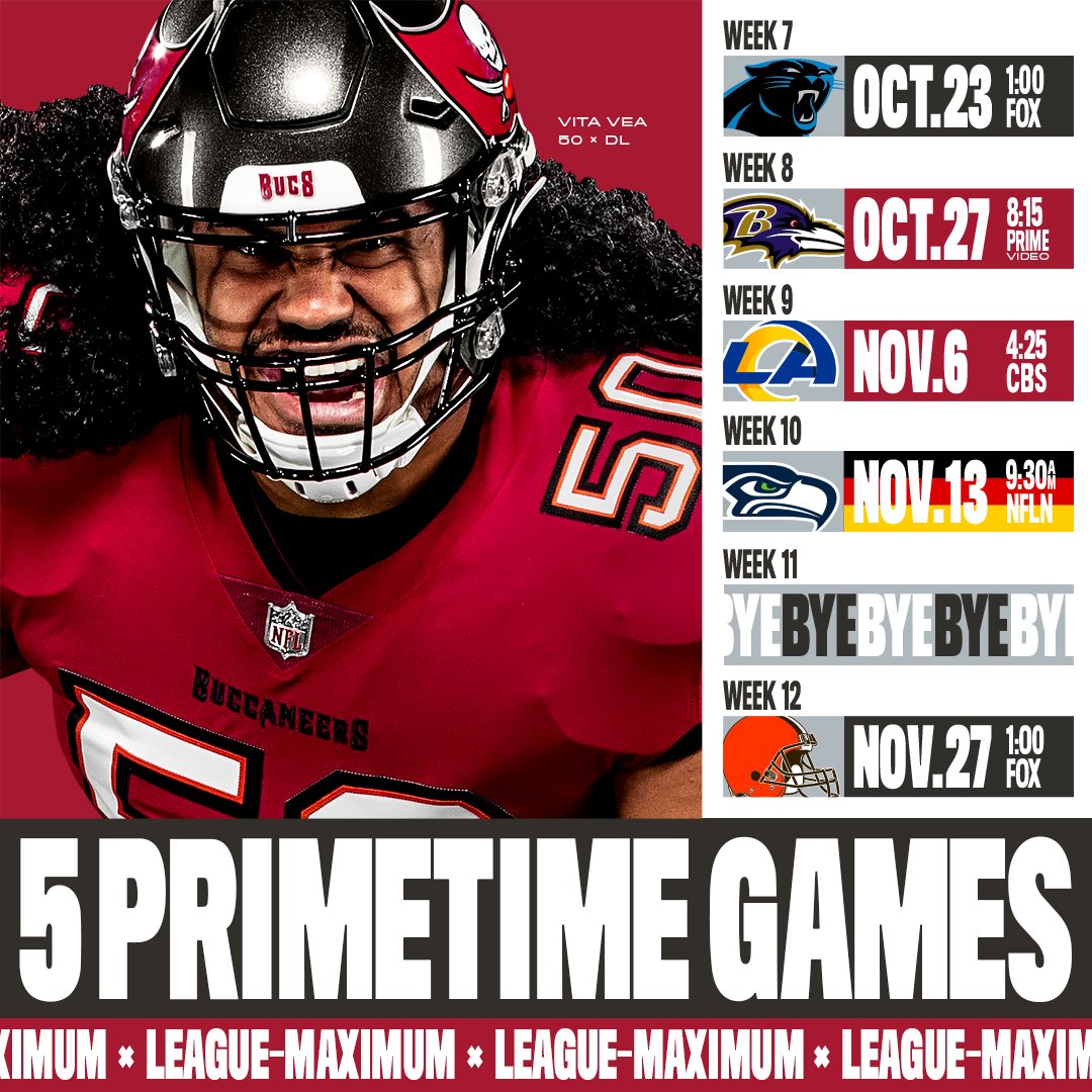 Buccaneers's tweet photo. 🚨 Our 2022 schedule is finally here 🚨

📺: Tune-in now to the NFL Schedule Release Show on @nflnetwork