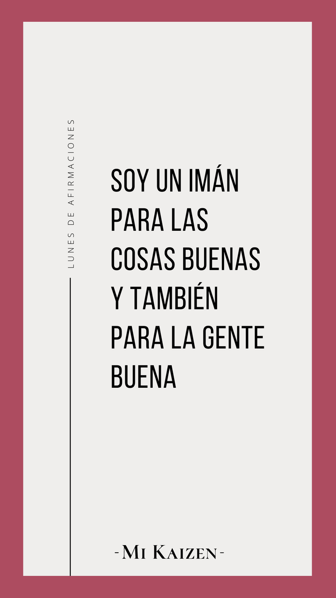 mi_kaizen's tweet photo. ¿Sabes que todos los lunes compartimos una afirmación en nuestro Instagram? 
Para empezar la semana con buen pie 💫 https://t.co/E7GJfVMe1T