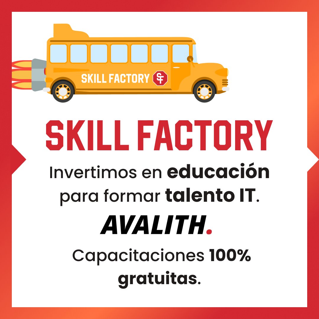 HolaAvalith's tweet photo. 🚀 Llega un nuevo #SkillFactory de #Avalith. 🚀 
Un programa intensivo que te ayudará a mejorar tus habilidades para convertirte en desarrollador de software front-end o back-end.
➽ Aplica ahora y conviértete en un #Skiller https://t.co/iS4hbIVME2 

#Node #React https://t.co/Y0aa0TAyjI