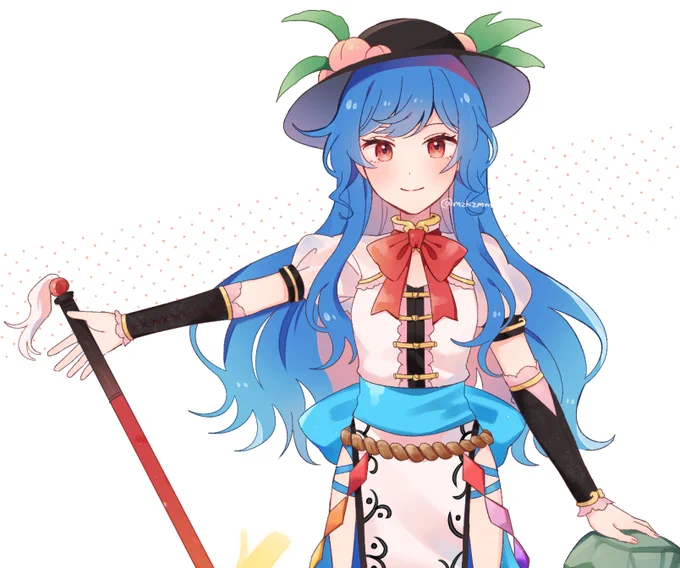 Skebのリクエストで描いた衣装アレンジ天子🍑 