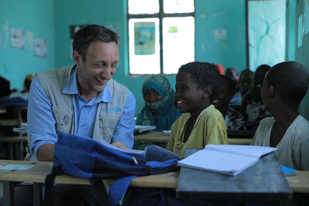 UNICEFEthiopia's tweet photo. Our Deputy Representative @servedaimichele visited a Bete - My Home school in #Afar. The Bete programme provides education and protection giving children impacted by emergencies a sense of normalcy. https://t.co/5JsTTJuF4A