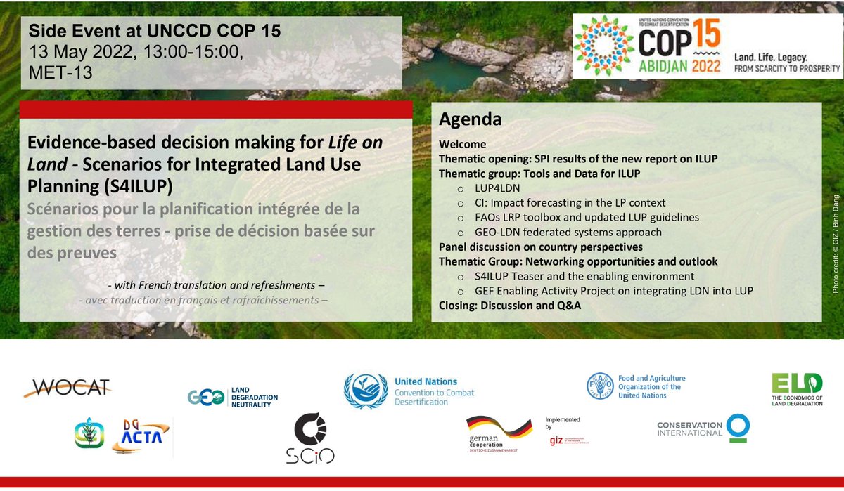 ELD Initiative (@eld_initiative) on Twitter photo 📢#UNCCDCOP15 Event📢
Tomorrow we explore how to support evidence-based decision-making for #SDG15 - Life on Land at our #COP side event on Integrated Land Use Planning. Join us in 🇨🇮 - let's move from data to action🌱
 <a href="/WOCATnet/">WOCAT</a>, <a href="/UNCCD/">UN Land and Drought</a>, <a href="/FAO/">Food and Agriculture Organization</a>, <a href="/ConservationOrg/">Conservation Intl</a>, <a href="/SCiO_systems/">SCiO</a> 📢#UNCCDCOP15 Event📢
Tomorrow we explore how to support evidence-based decision-making for #SDG15 - Life on Land at our #COP side event on Integrated Land Use Planning. Join us in 🇨🇮 - let's move from data to action🌱
 <a href="/WOCATnet/">WOCAT</a>, <a href="/UNCCD/">UN Land and Drought</a>, <a href="/FAO/">Food and Agriculture Organization</a>, <a href="/ConservationOrg/">Conservation Intl</a>, <a href="/SCiO_systems/">SCiO</a>