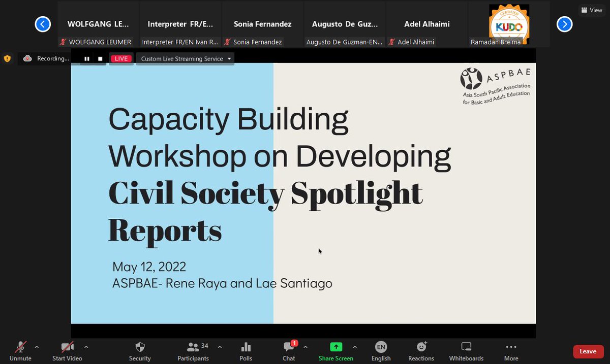 globaleducation's tweet photo. Are you listening to @ASPBAE's Rene Raya giving his inputs on how to compile a #CivilSociety #SpotlightReport for #HLPF2022?
Check our pinned tweet to view the LiveStreaming. https://t.co/kNAlve77B5