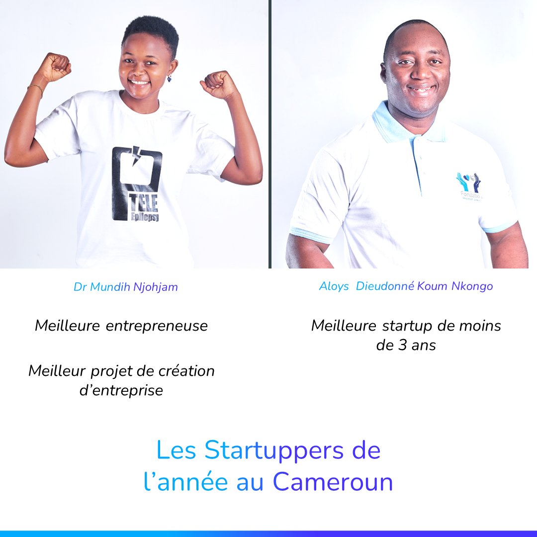 TotalEnergiesCM's tweet photo. Après plusieurs mois de sélection, de votes et de délibérations, @TotalEnergiesCM est fier de vous présenter les lauréats du Challenge Startupper de l'Année !
Bravo à Dr Mundih Njohjam et Aloys Koum !

Venez découvrir leurs projets ou leurs startups sur https://t.co/NPZ6Tf0jhJ https://t.co/FKiV9V7gQc