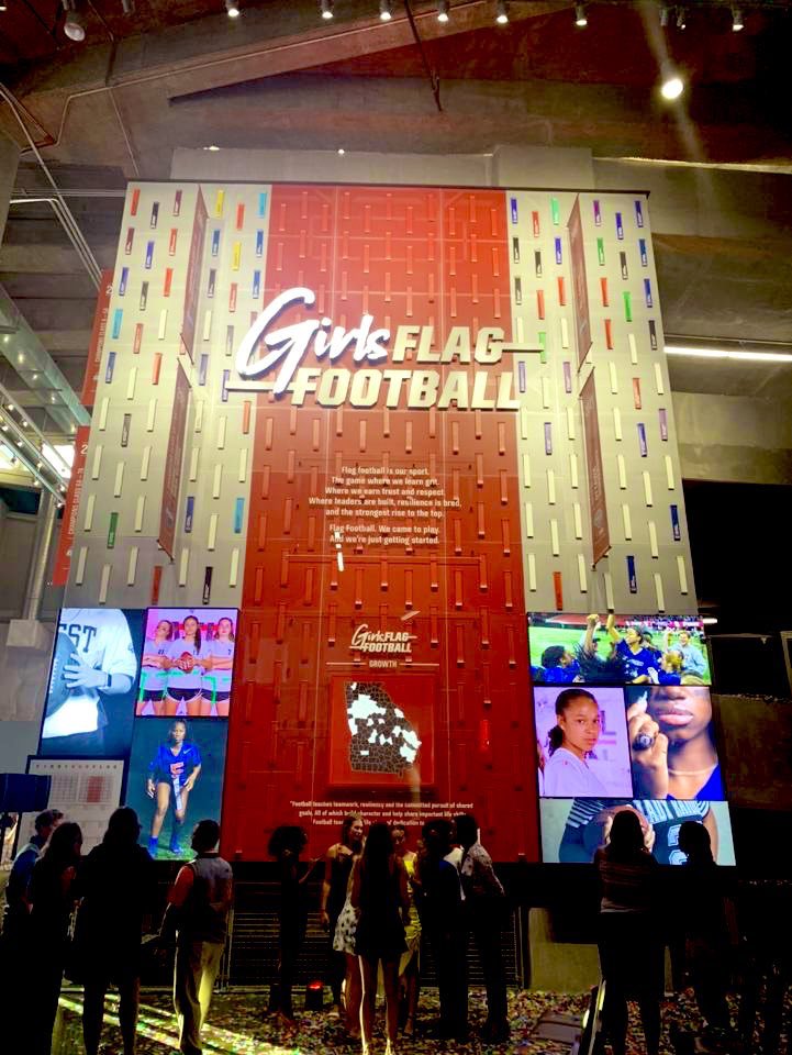 HillgroveFlag's tweet photo. Thank you to @FalconsCR for having us at the Girls Flag Football Wall Ceremony. What an awesome event! π ππ #TheGrove #GoHawks #BannerInTheBenz #GirlsFlagFootball https://t.co/uLd78TBjK7