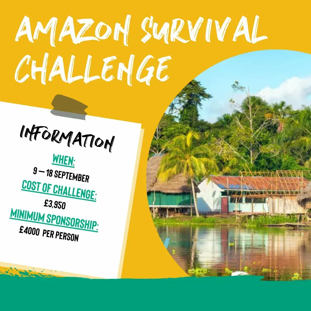 Join @LewisMoody7 and @tomcroft6 and maybe a few of these 🐊 🐦 🐍 🌴 on our Amazon Survival Challenge with @charitychall? Could you be joining them and help to tackle #braintumours 👉bit.ly/3yCEae5