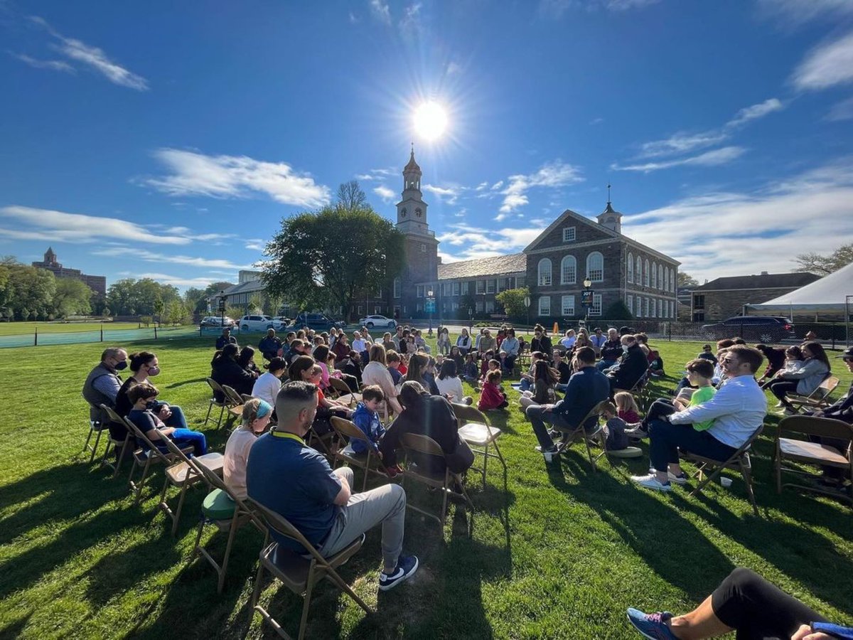 PennCharter's tweet photo. What a joy to have Kindergarten parents and caregivers on campus yesterday for Meeting for Worship in the sunshine! #ThisIsQuakerEd #PCfamily #PCcommunity #joyincommunity https://t.co/rYK8mHMYLK
