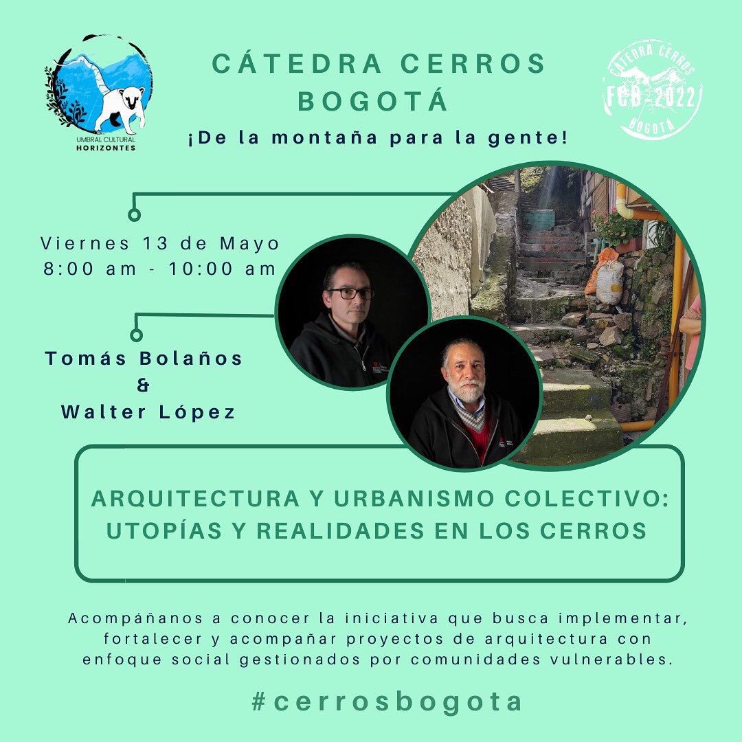CerrosdeBogota's tweet photo. 🍃✨¿Sabías que en los cerros de Bogotá existen varios procesos urbanos poco conocidos pero que son bastante importantes ? 🏘️ Mañana viernes 13 de mayo de 8 a 10am "Arquitectura y Urbanismo Colectivo" 🌱 #ReservaHorizontes #actividadenlamontaña https://t.co/B6GNVyoITo