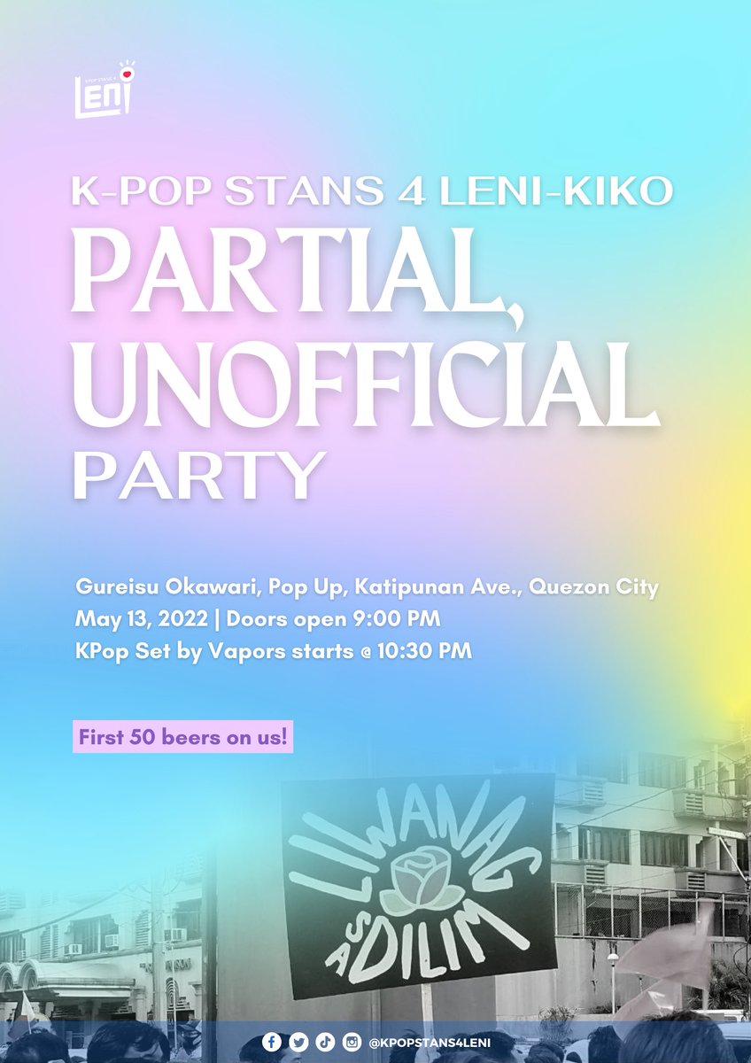 KPOPSTANS4GG's tweet photo. Lænis it's time to DANCE THE NIGHT AWAY and drink THE FEELS away- this time it's #notAlcoholFree! 🍻

May 13
Gureisu Okawari | Pop Up Katipunan 

We're giving you MORE, MORE, MORE, MORE, MORE, AND MORE - RPD? Giveaway....? 🤭
Sama ka?  Yes or yes? 👌 https://t.co/1kKjBB1m9r