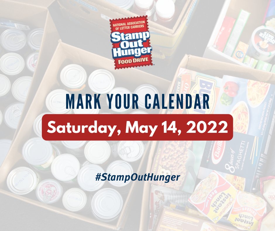 This Saturday is the <a href="/StampOutHunger/">Stamp Out Hunger®</a> food drive! On May 14, place your non-perishables by your mailbox to help local families in need. All donations will be picked up by the <a href="/NALC_National/">Letter Carriers</a> &amp; taken to <a href="/RiverBendFood/">River Bend Foodbank</a>. Learn more: bit.ly/383uiPe. Thank you, Quad Cities!