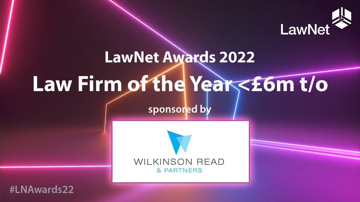Finalists for the LawNet Awards 2022 Law Firm of the Year <£6m t/o Award, kindly sponsored by <a href="/WilkinsonRead/">Wilkinson Read</a> are
<a href="/BLJSolicitors/">Bell Lamb & Joynson Solicitors</a> 
<a href="/GrantSaw/">Grant Saw Solicitors</a> 
<a href="/mbmcommercial/">MBM Commercial LLP</a> 

#LNAwards22
