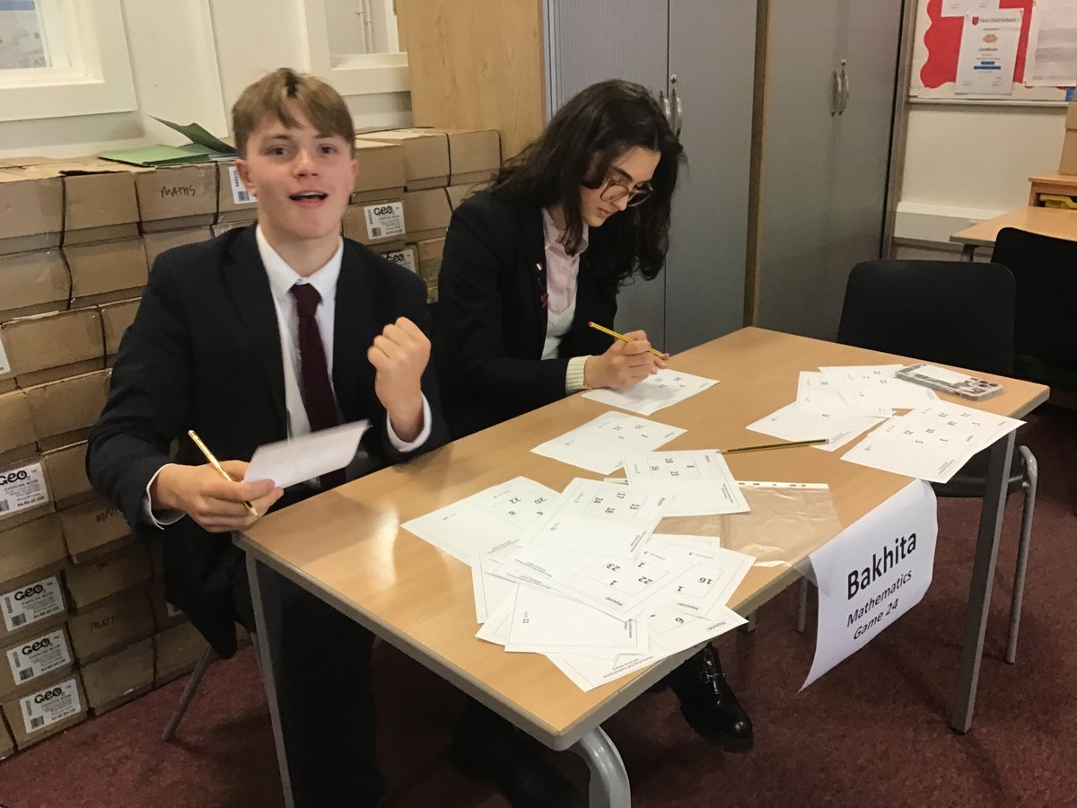 newhallmaths's tweet photo. Another successful Senior Maths House Competition; this time the 24 Game.  Congratulations to Bakhita House, winning with 111 points. #maths #BSiL #housecompetiton https://t.co/vDh4Sx4Xo9
