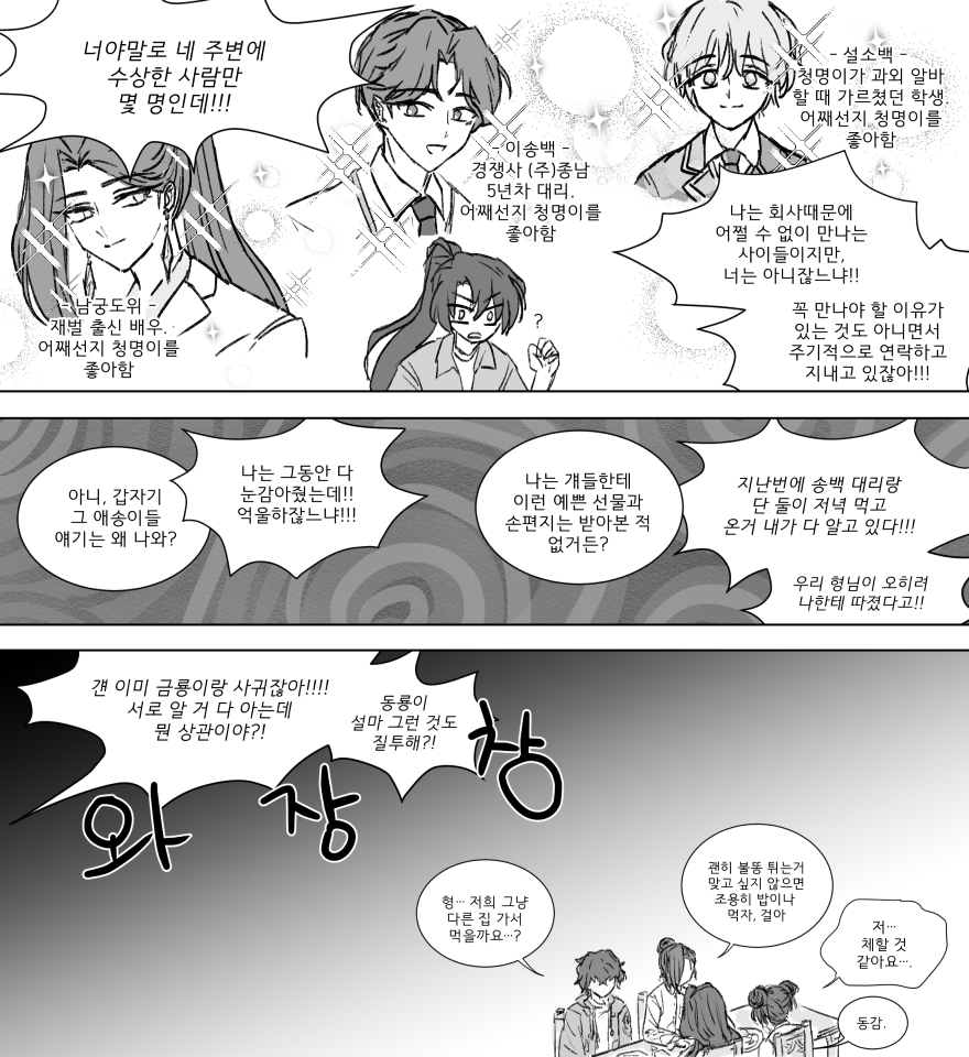 DX2K4's tweet photo. 백청/ 식당에서 밥 안 먹고 싸우는 직장인과 대학생(커플) https://t.co/vFIdqYzHEV