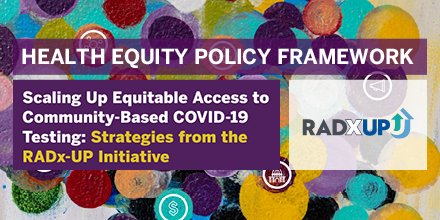 👏🏽 A multi-disciplinary team of authors <a href="/mickycwMD/">Michael Cohen-Wolkowiez</a> <a href="/wakibbe/">Warren Kibbe</a> <a href="/gcsmd/">Giselle Corbie</a> <a href="/AndreaThoumi/">Andrea Thoumi, MPP, MSc</a> <a href="/KamariaKaalund/">Kamaria Kaalund</a> <a href="/ephillips274/">Ethan Phillips</a> <a href="/_gmharris/">Gabrielle Harris</a> propose a framework for community-based #testing: resource allocation, access, data collection &amp; reporting, communication, &amp; payment. bit.ly/3M0ZYUr