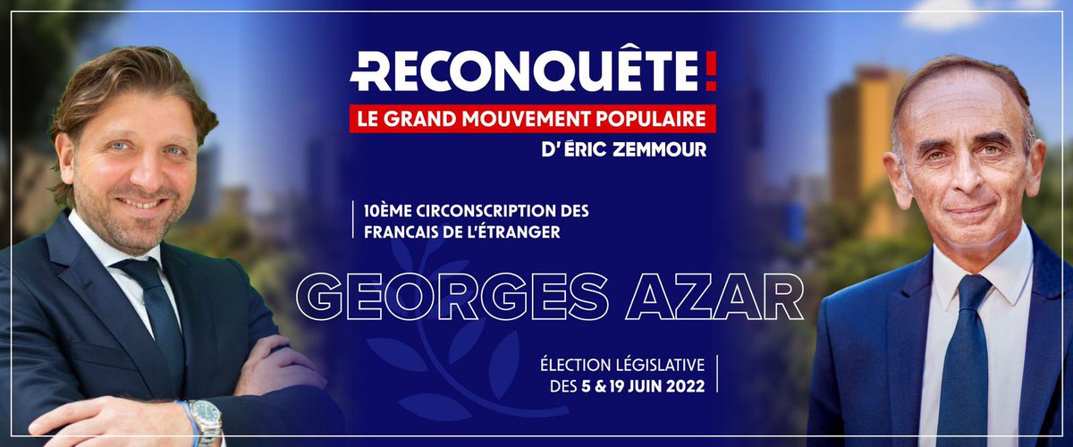 LaFrancedabord_'s tweet photo. A tous nos amis résidant dans la circonscription 10 des Français de l’étranger, Votez @GeorgesAZAR , le seul candidat qui saura défendre nos intérêts, et répondra aux problématiques spécifiques #FDE. Georges est fier de ne pas être un parachuté 🇫🇷👏 #ReconqueteLegislatives2022 https://t.co/IVmYuJr0kL